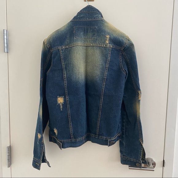 CHEAP MONDAY - vintage distressed jean jacket - women’s L - Picture 2 of 4